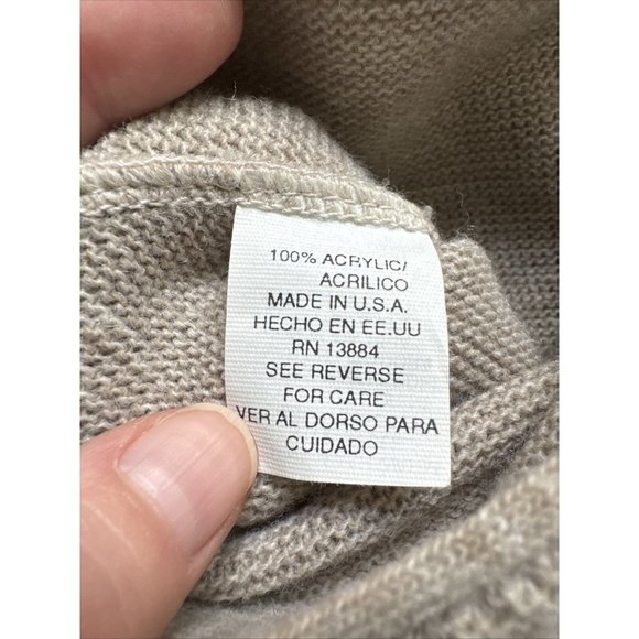 Vintage Izod Cardigan Men Sz XL Beige Button Up Long Sleeve‎ Made In USA Sweater - Picture 5 of 11